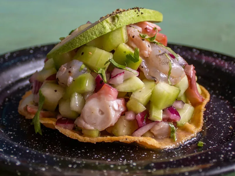 Tostadas de ceviche de Mixto